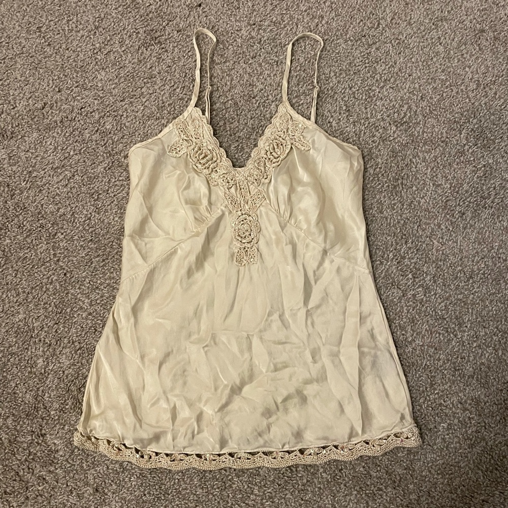 100% silk and lace tank top